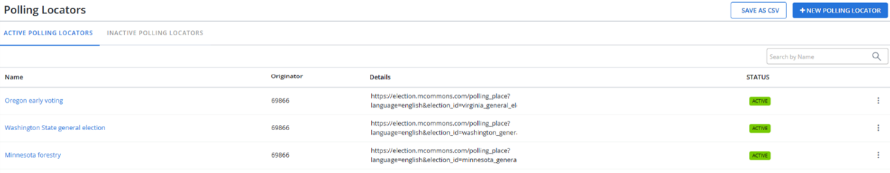 active polling locator table